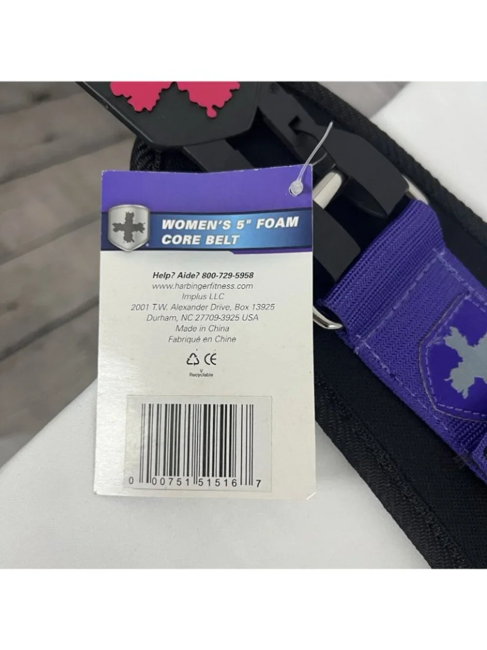 NWT Harbinger Purple Black Womens 5” Foam Padded Core Support Belt Lifting M